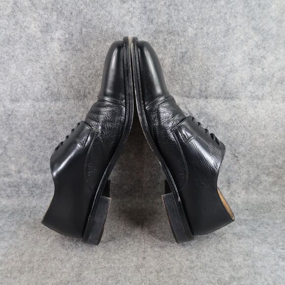 Johnston & Murphy Shoes Mens 10 Oxfords Derby Cap Toe Black Leather Dress Formal - Picture 8 of 14